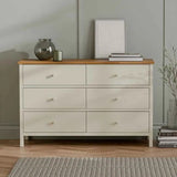 Julian Bowen Chests Coxmoor 6 Drawer Chest - Ivory and Oak