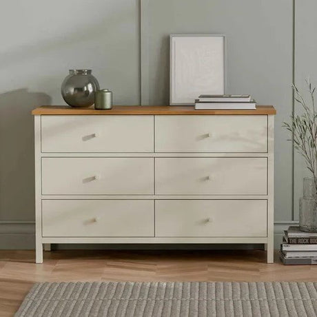 Julian Bowen Chests Coxmoor 6 Drawer Chest - Ivory and Oak