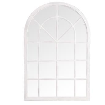 Small White Arched Window Mirror