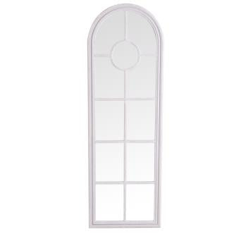 Narrow Grey Arched Window Mirror