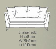 Alstons Pillow Back Sofa Darwin 3 Seater Pillow Back Sofa by Alstons