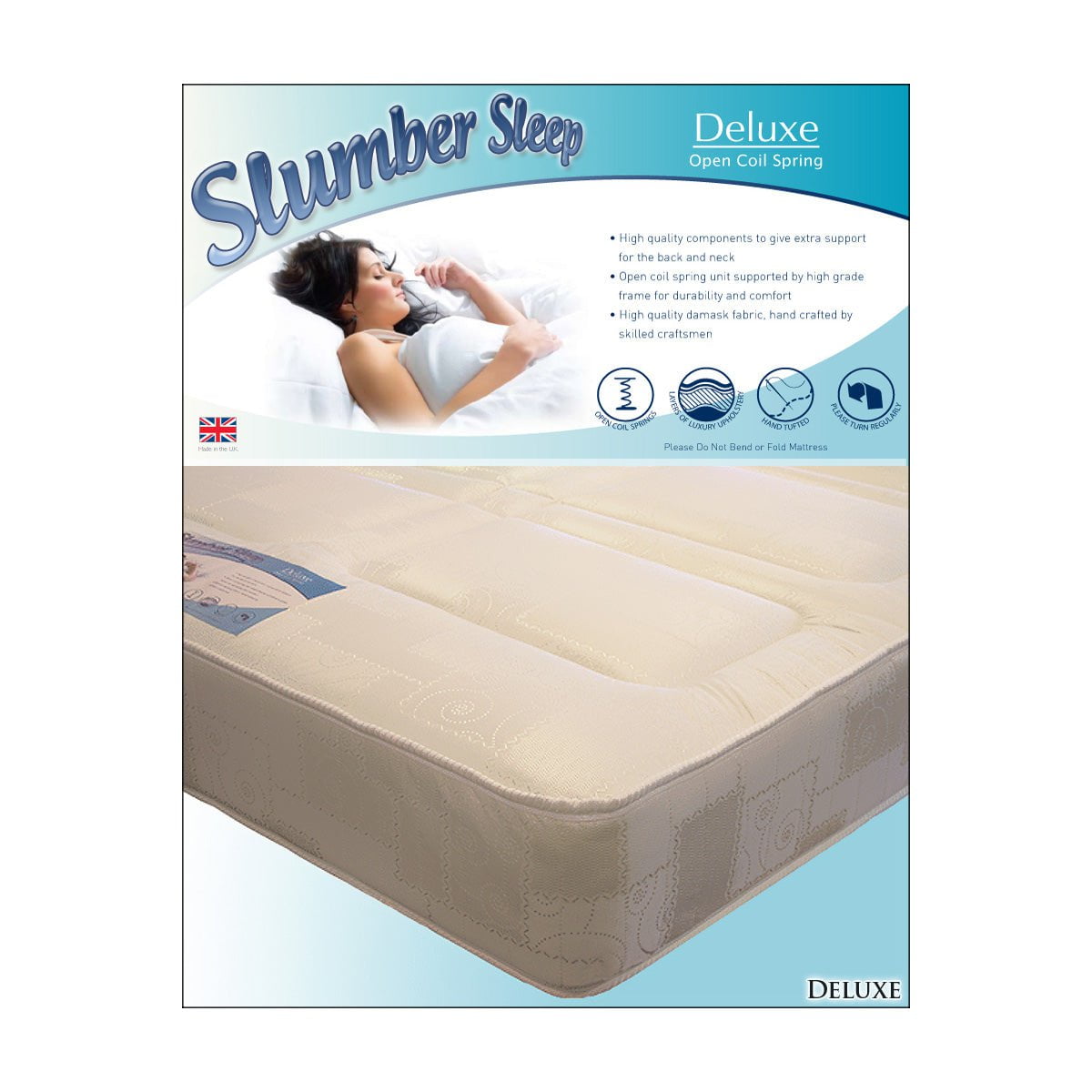 Time Living Roll Packed Mattress Deluxe Open Sprung Mattress