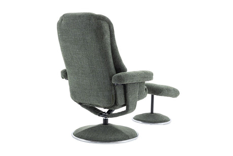 GFA Reclining Chair Cha Cha Fern Fabric Denver Manual Recliner Swivel Chair and Foot Stool