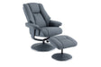 GFA Reclining Chair Petrol Blue Leather/Match Denver Manual Recliner Swivel Chair and Foot Stool