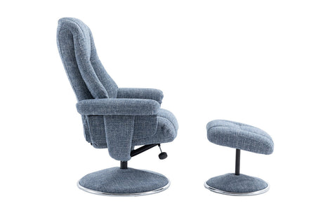 GFA Reclining Chair Denver Manual Recliner Swivel Chair and Foot Stool