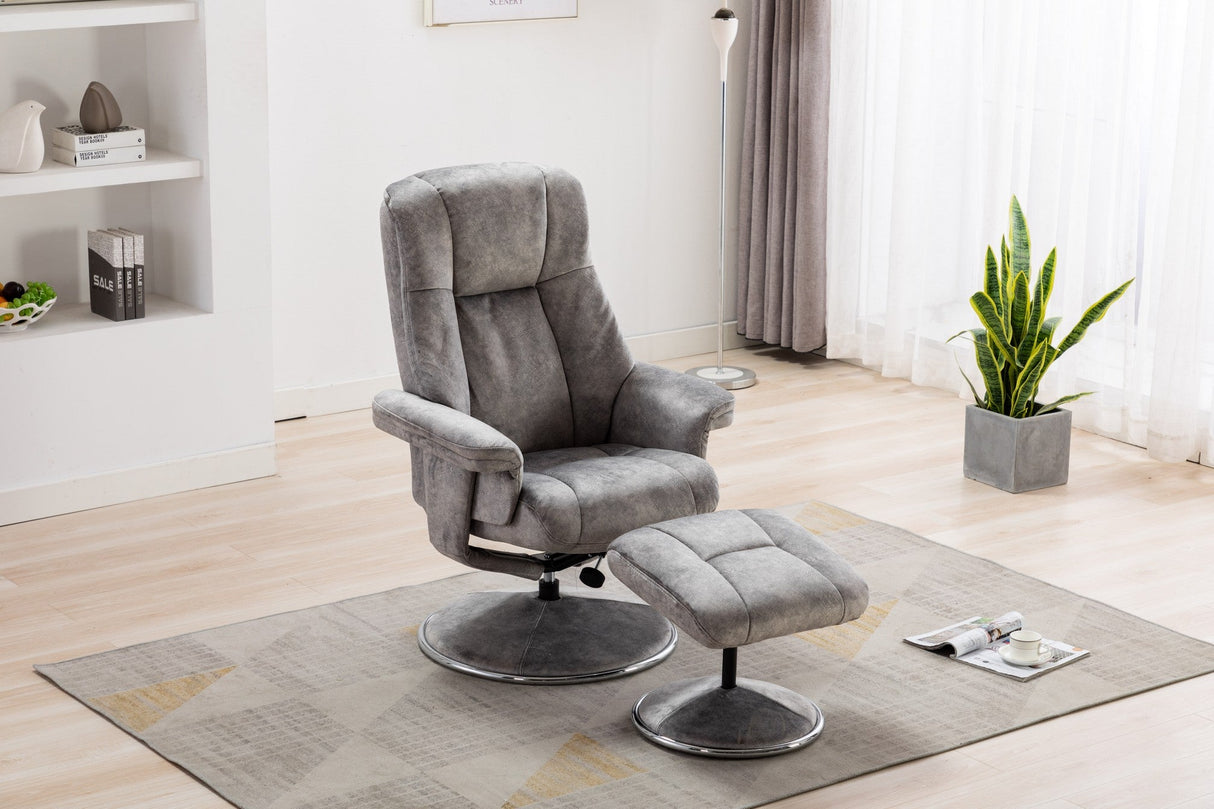 GFA Reclining Chair Denver Manual Recliner Swivel Chair and Foot Stool