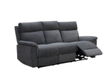 Furniture Link 3 Seater Sofa Grey Detroit Electric Reclining 3 Seater Sofa