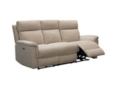 Furniture Link 3 Seater Sofa Natural Detroit Electric Reclining 3 Seater Sofa