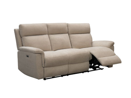 Furniture Link 3 Seater Sofa Natural Detroit Electric Reclining 3 Seater Sofa