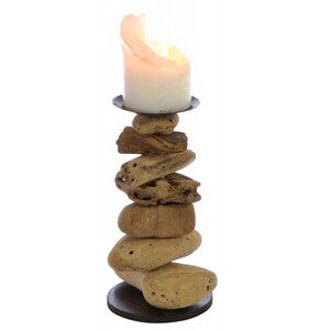 Ancient Mariner Driftwood Stacked Candle Stick