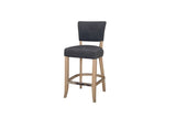 Vida Living Dark Grey Duke Plush and Oak Bar Stool