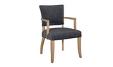 Vida Living Dining Chair Dark Grey Duke Plush Carver Armchair