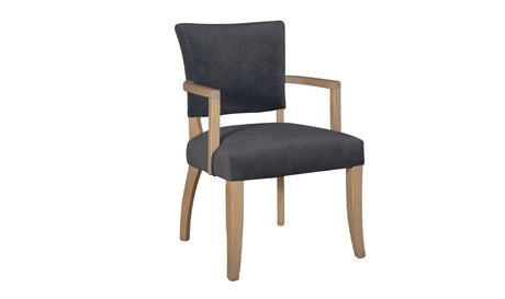 Vida Living Dining Chair Dark Grey Duke Plush Carver Armchair
