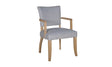 Vida Living Dining Chair Light Grey Duke Plush Carver Armchair