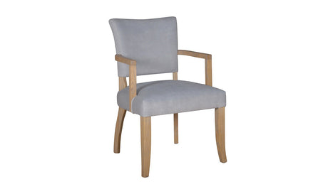 Vida Living Dining Chair Light Grey Duke Plush Carver Armchair