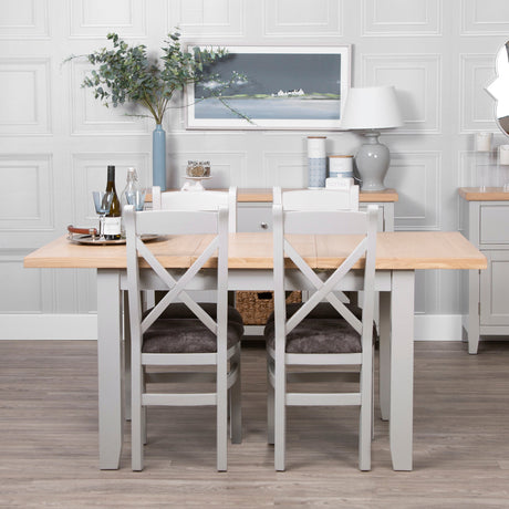 Your Home Essentials Dining Table DefaultTitle Easterly 1.2m Butterfly Extending Grey Dining Table