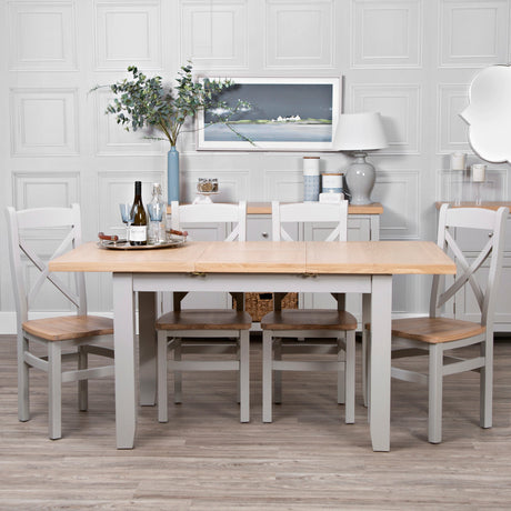 Your Home Essentials Dining Table DefaultTitle Easterly 1.2m Butterfly Extending Grey Dining Table