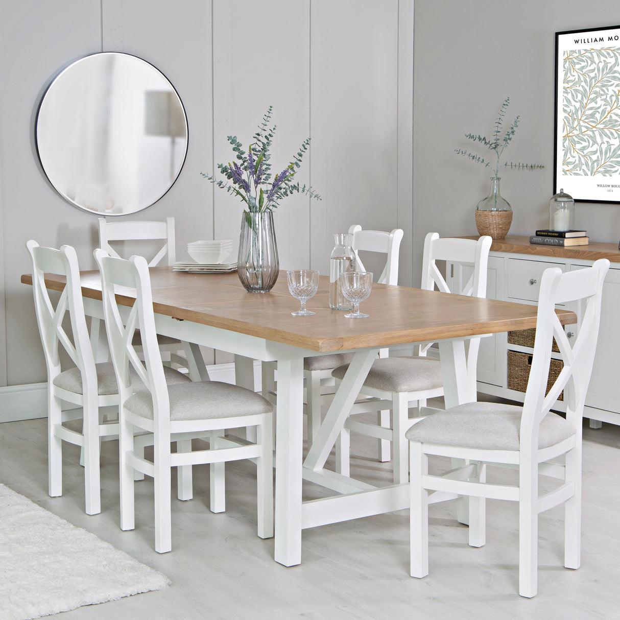 Your Home Essentials Dining Table DefaultTitle Easterly 1.8m Butterfly Extending White Dining Table