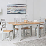 Your Home Essentials Dining Table Set Easterly 120cm Butterfly Extending Grey Dining Table Set with Chairs