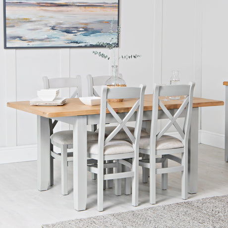 Your Home Essentials Dining Table Set Easterly 120cm Butterfly Extending Grey Dining Table Set with Chairs