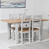 Your Home Essentials Dining Table Set Easterly 120cm Butterfly Extending Grey Dining Table Set with Chairs