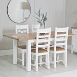 Your Home Essentials Dining Table Set Easterly 120cm Butterfly Extending White Dining Table Set with Chairs