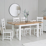 Your Home Essentials Dining Table Set Easterly 120cm Butterfly Extending White Dining Table Set with Chairs