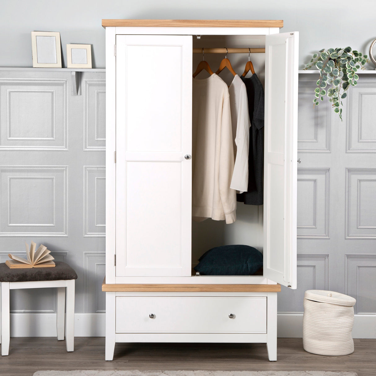 Your Home Essentials Wardrobe DefaultTitle Easterly 2 Door White Wardrobe