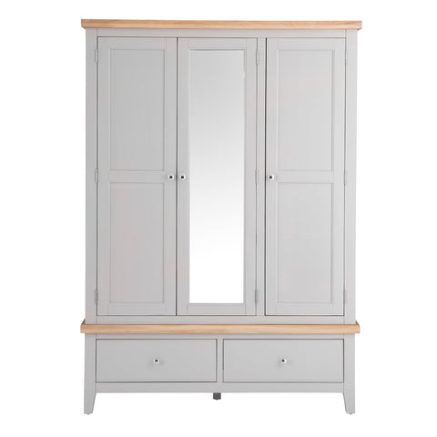 Easterly 3 Door Grey Wardrobe
