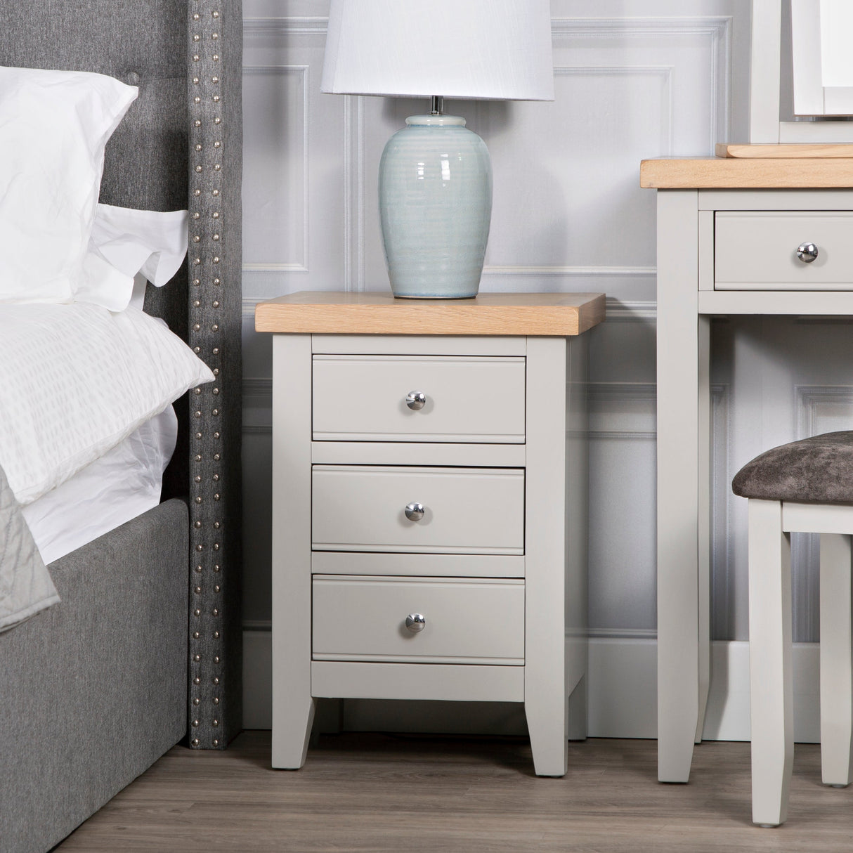 Your Home Essentials Bedside Cupboard DefaultTitle Easterly 3 Drawer Grey Bedside Cabinet