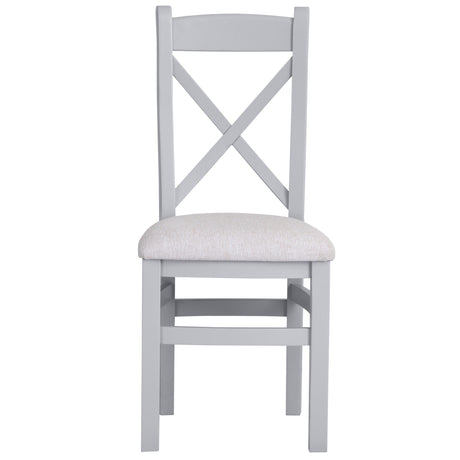 Your Home Essentials Dining Chair DefaultTitle Easterly Grey Cross Back Dining Chair Fabric Seat