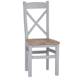 Your Home Essentials Dining Chair DefaultTitle Easterly Grey Cross Back Dining Chair Wooden Seat