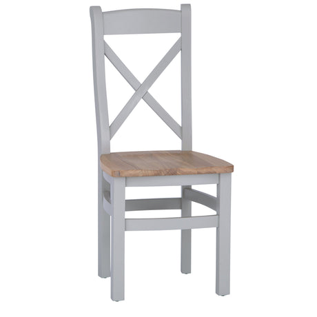 Your Home Essentials Dining Chair DefaultTitle Easterly Grey Cross Back Dining Chair Wooden Seat