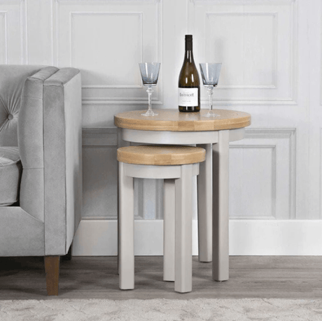Your Home Essentials Nest of Tables Easterly Grey Round Nest of 2 Tables