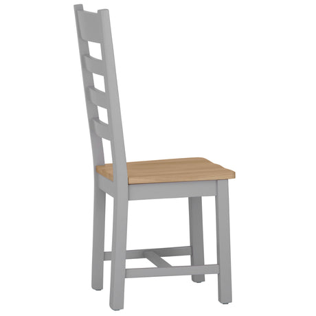 Your Home Essentials Dining Chair DefaultTitle Easterly Ladder Back Grey Dining Chair Wooden Seat