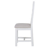 Your Home Essentials Dining Chair DefaultTitle Easterly Ladder Back White Dining Chair Fabric Seat