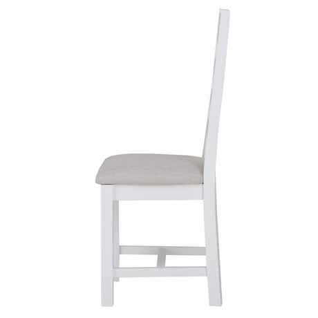 Your Home Essentials Dining Chair DefaultTitle Easterly Ladder Back White Dining Chair Fabric Seat