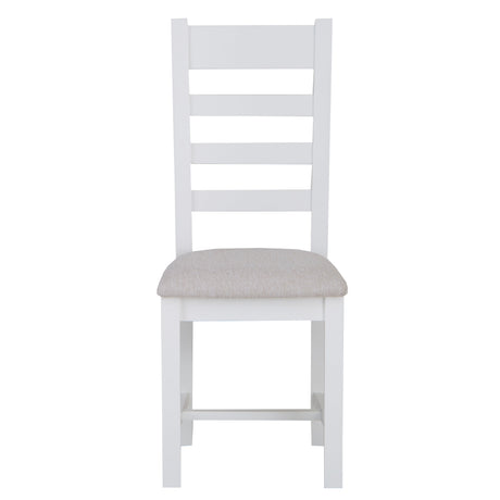 Your Home Essentials Dining Chair DefaultTitle Easterly Ladder Back White Dining Chair Fabric Seat