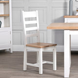 Your Home Essentials Dining Chair DefaultTitle Easterly Ladder Back White Dining Chair Wooden Seat