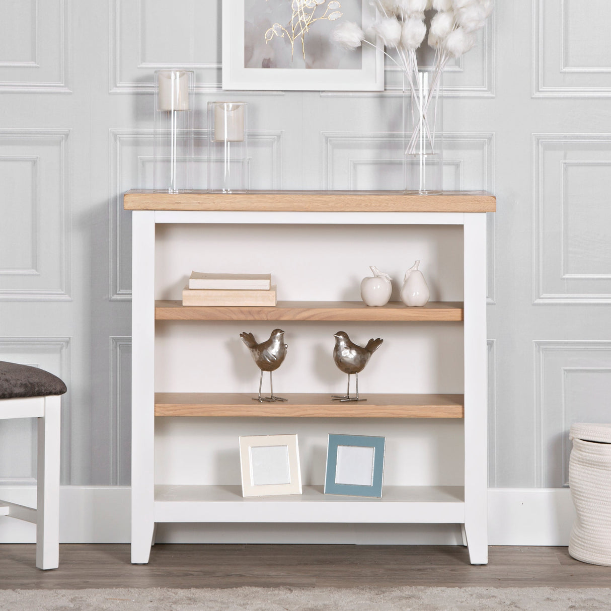 Your Home Essentials Bookcase Easterly Small Wide White Bookcase