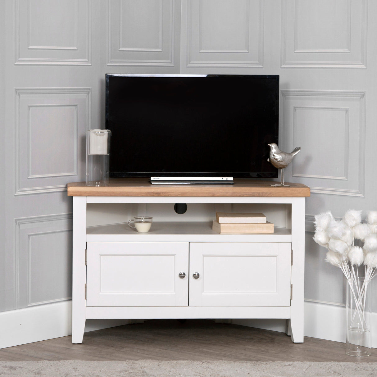Your Home Essentials TV Unit DefaultTitle Easterly White Corner TV Unit