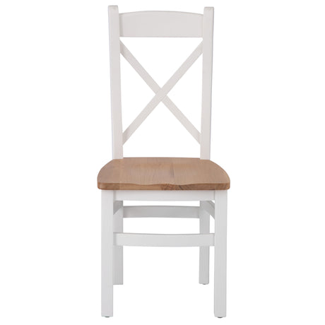 Your Home Essentials Dining Chair DefaultTitle Easterly White Cross Back Chair Wooden Seat