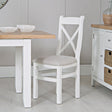 Your Home Essentials Dining Chair DefaultTitle Easterly White Cross Back Dining Chair Fabric Seat