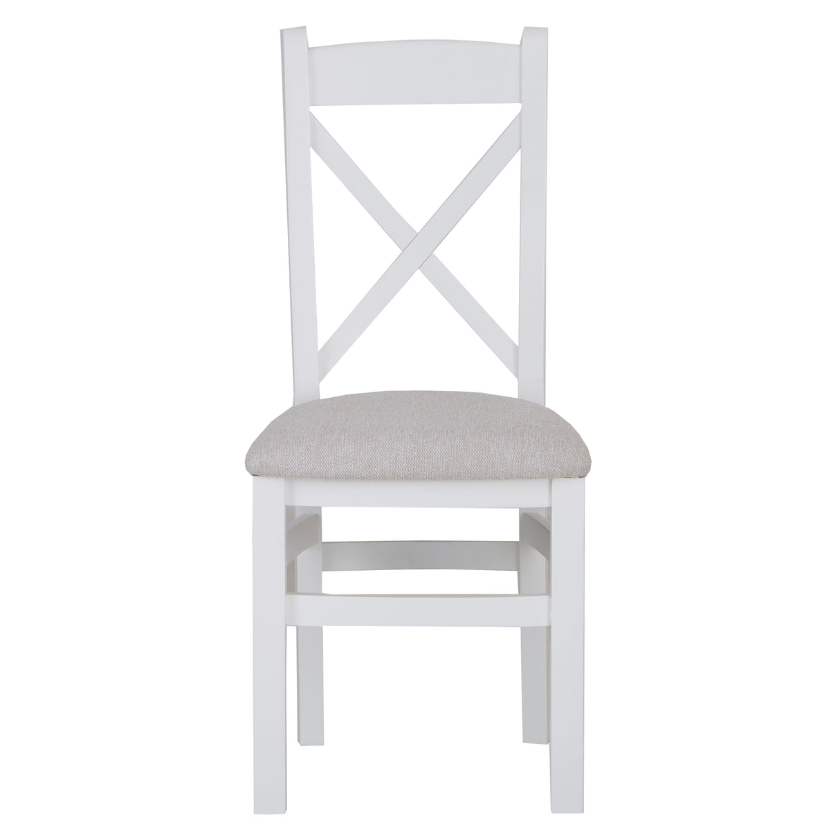 Your Home Essentials Dining Chair DefaultTitle Easterly White Cross Back Dining Chair Fabric Seat