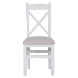 Your Home Essentials Dining Chair DefaultTitle Easterly White Cross Back Dining Chair Fabric Seat