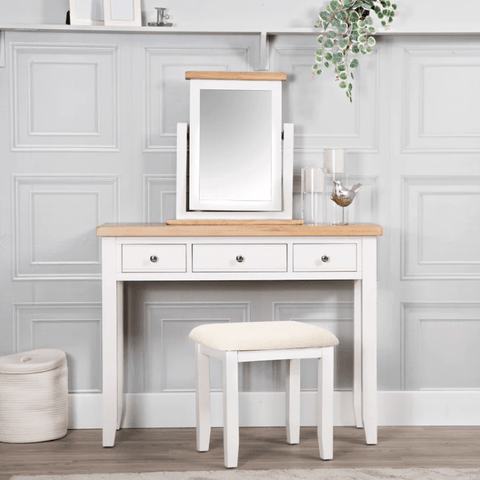 Easterly White Dressing Table Stool