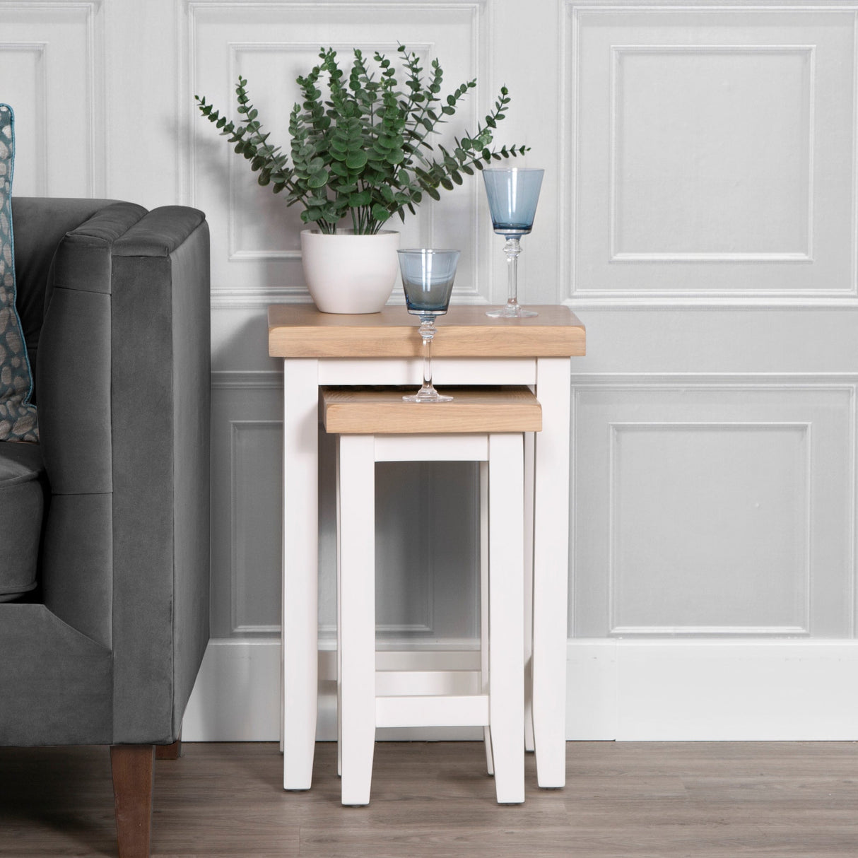 Your Home Essentials Nest of Tables Easterly White Nest of 2 Tables
