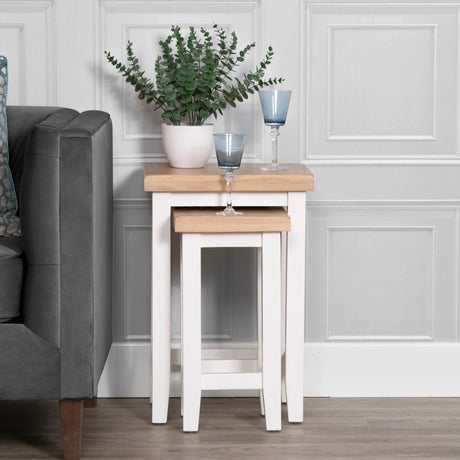 Your Home Essentials Nest of Tables Easterly White Nest of 2 Tables