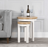 Your Home Essentials Nest of Tables Easterly White Round Nest of 2 Tables