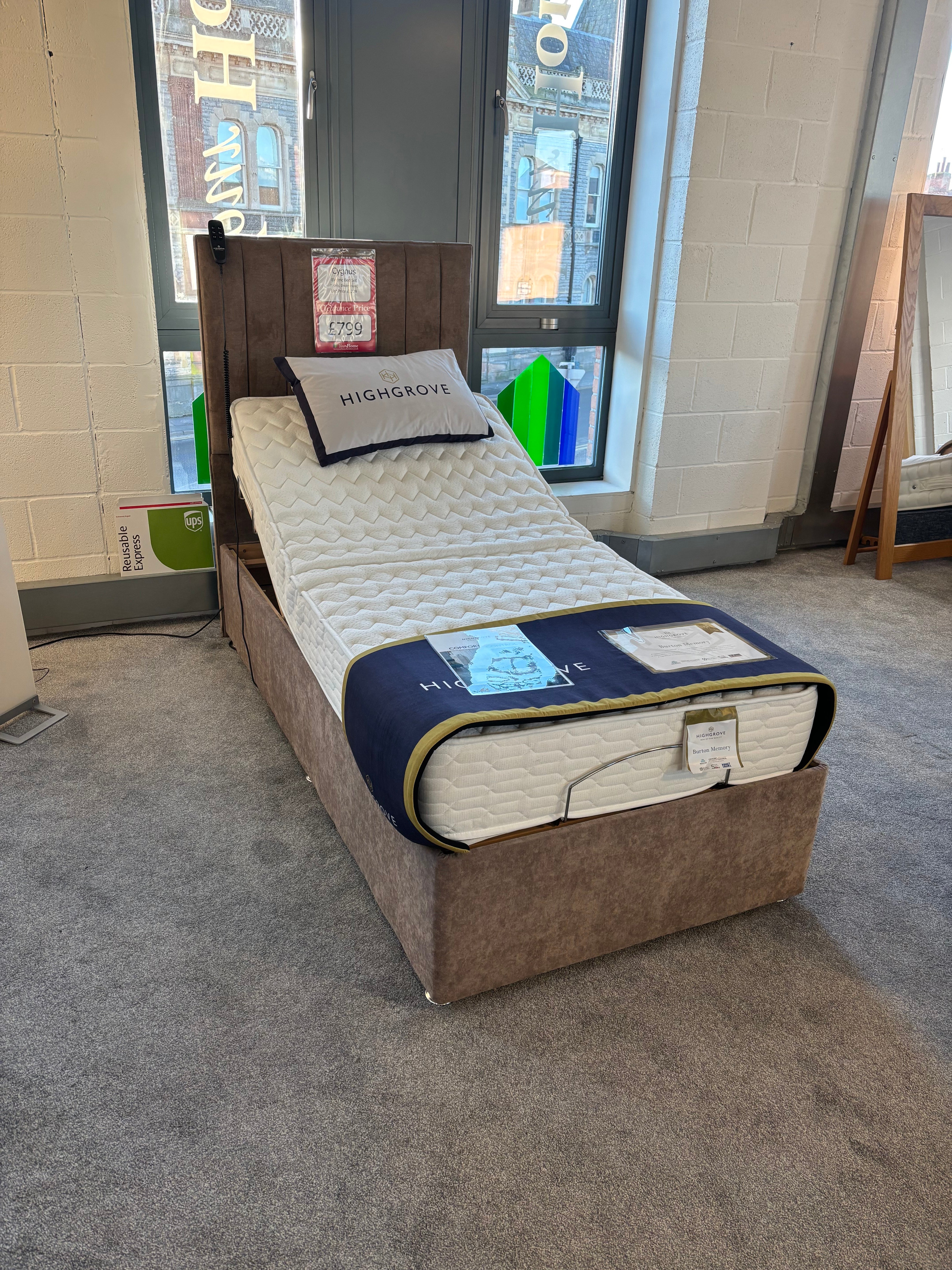 Your Home Essentials Bed Frame Electric Adjustable 3ft Single Bed
